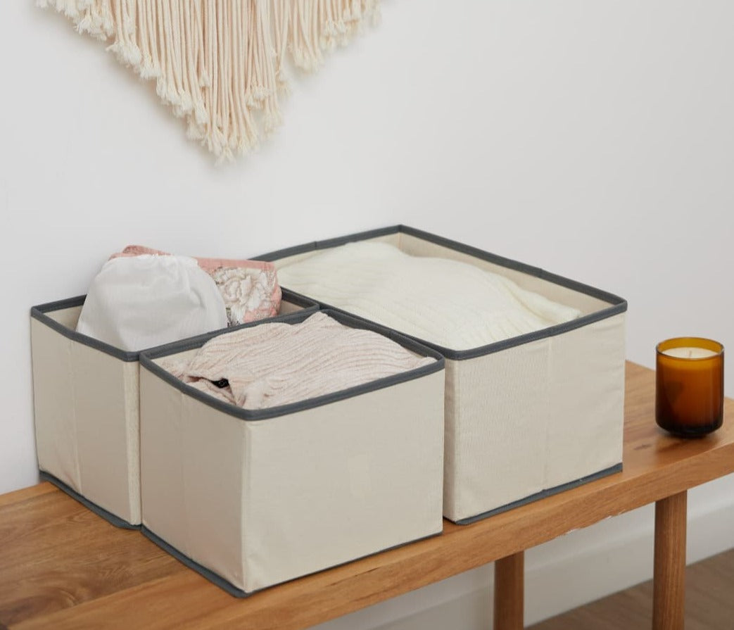 Juego de 3 cajas de almacenamiento decorativas de madera envejecida color  blanco rústico para almacenamiento cajas decorativas rústicas juego de 3 –  Yaxa Colombia
